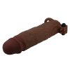 Pretty Love Xerxes – 22 cm Vibrating Penis Sleeve, Dark Brown